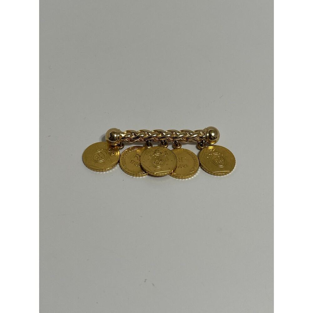 Vtg Christian Dior 1989 French Bicennential Gold Coin Brooch - Picture 2 of 7
